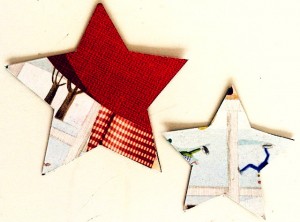 Estrellas forradas con papel de revista